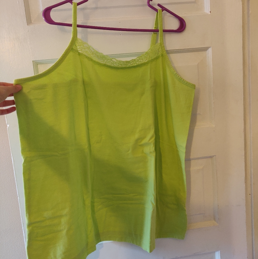 Catherine's lime green lacy camisole